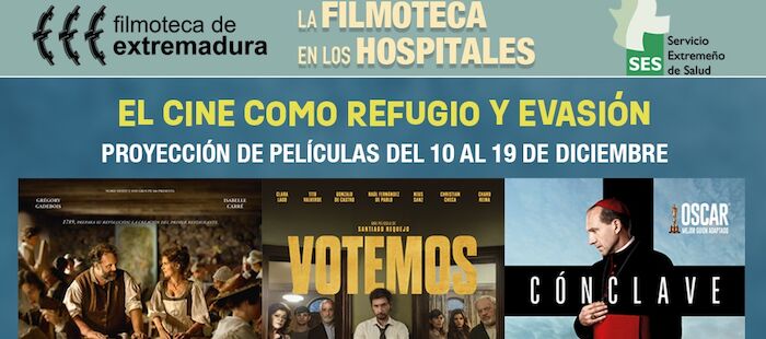 Hasta 19 diciembre, la Filmoteca de Extremadura llevará 13 proyecciones a 9 hospitales extremeños